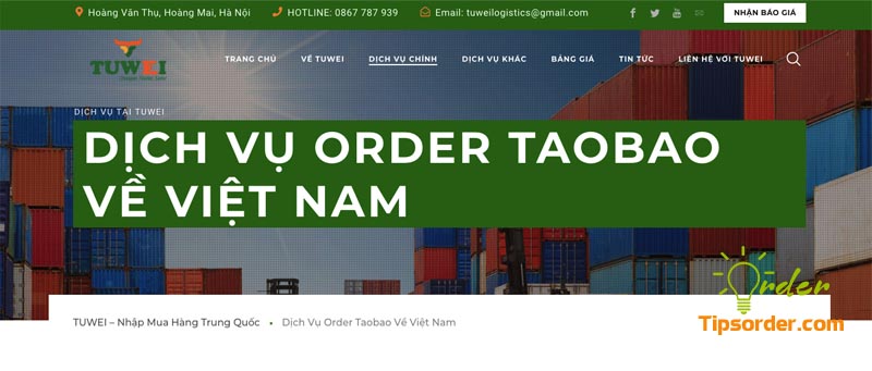 Công ty order taobao giá rẻ uy tín Tuwei Logistics