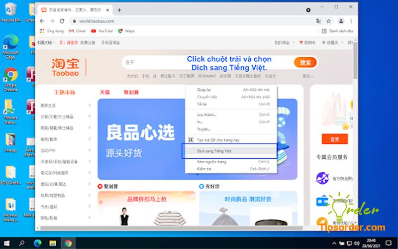 Chuyển giao diện web sang tiếng Việt để dễ dàng tìm kiếm sản phẩm