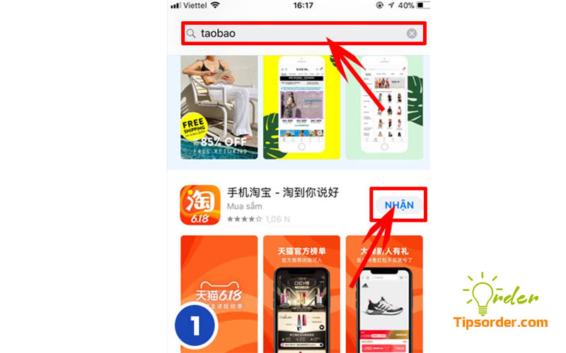 Tải App Taobao về máy điện thoại.