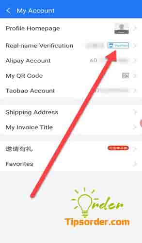 Dấu xác nhận tài khoản Alipay của bạn đã được xác minh