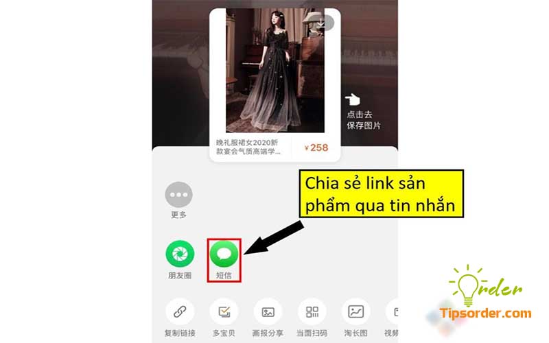 Hướng dẫn cách copy Link Taobao trên điện thoại bằng nút chia sẻ.