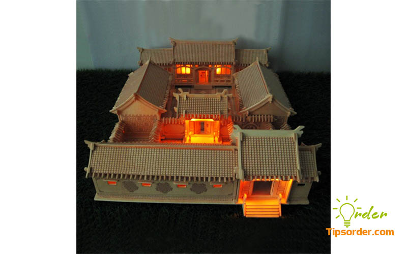 Mô hình gỗ 3d nhà cổ Bắc Kinh