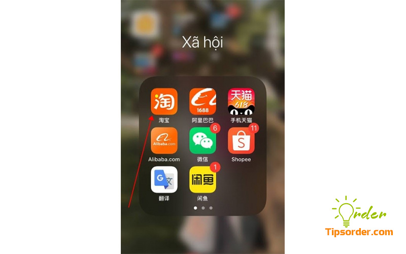 Vào app Taobao trên điện thoại, đăng nhập nick Taobao.