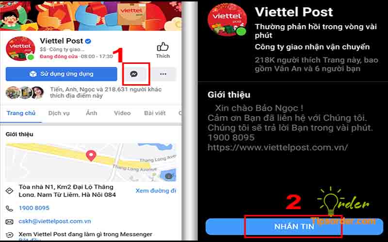 Tra cứu mã vận đơn qua Fanpage của Viettel Post