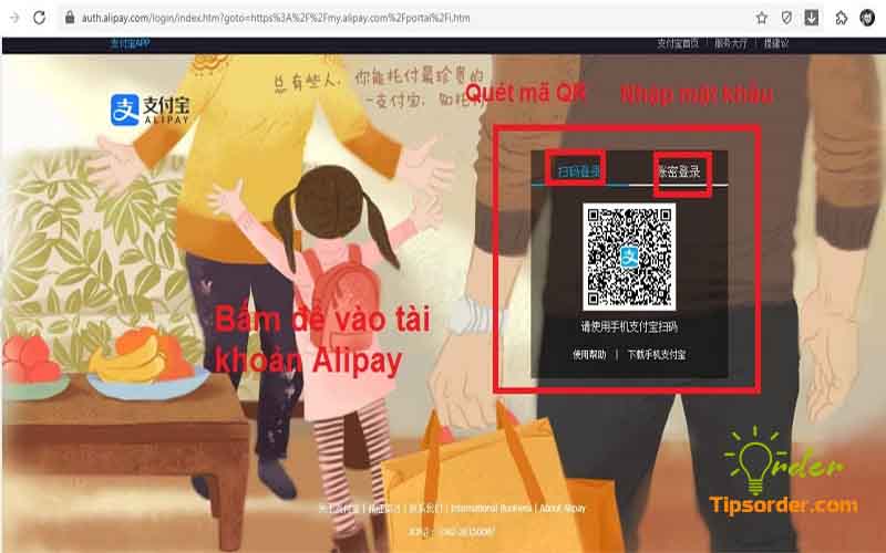  Đăng nhập tài khoản Alipay tại my.alipay.com 