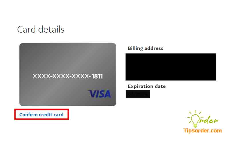 Chọn “Confirm Credit Card “