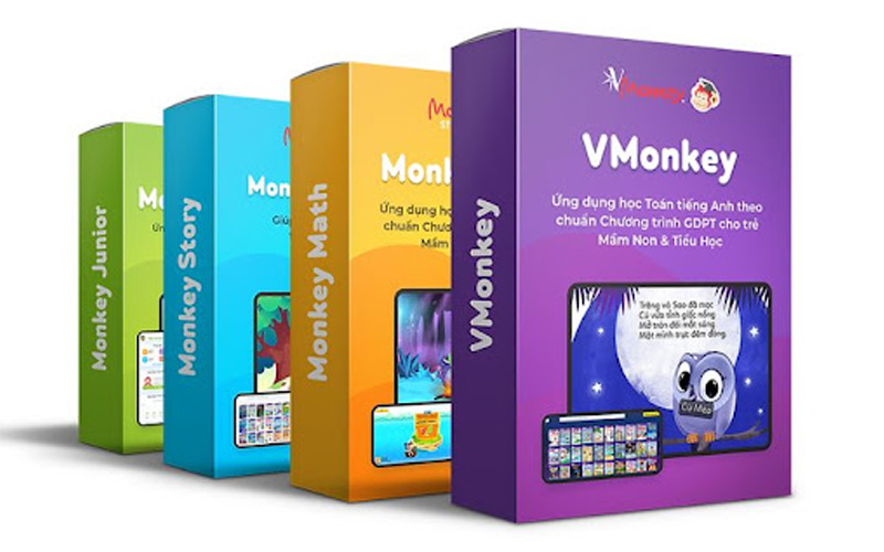 Bộ ứng dụng Monkey giúp trẻ phát triển các kiến thức Toán - tiếng Việt - tiếng Anh toàn diện