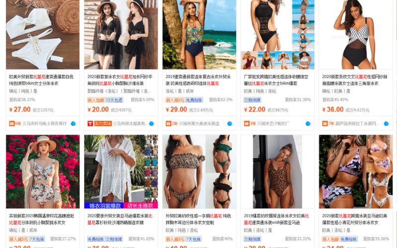 Hướng dẫn nhập hàng bikini kín đáo Quảng Châu Trung Quốc trên các sàn thương mại điện tử