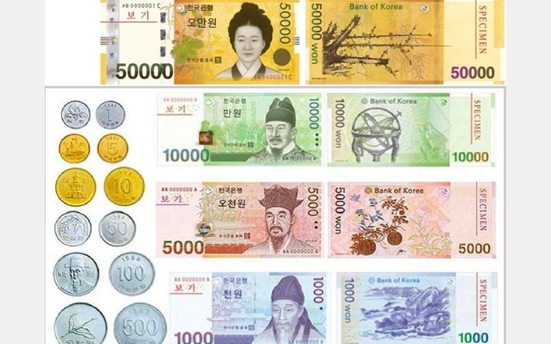Tiền Hàn Quốc gọi là gì? Hiện nay tiền Hàn có 10 mệnh giá tiền khác nhau